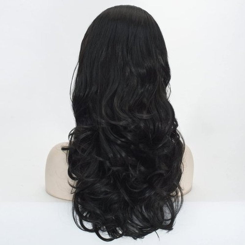 Beehive Wig Black Women Vintage Long Curly Bouffant Updo Victorian Fembot Wig 60s 50s Costume Married Housewife Heat Resistant Synthetic Hair Wigs for Halloween Party + Wig Cap