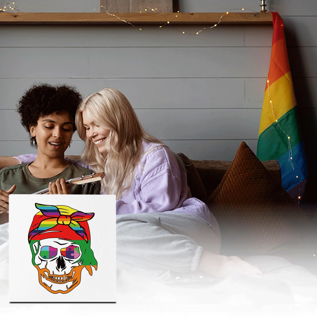 Funny Gay Pride Coming Out Gifts for Lesbian Gay Women Men Pride Decorations for Table Best Rainbow Skeleton Prides Month Party Decor 5 x 5 inches