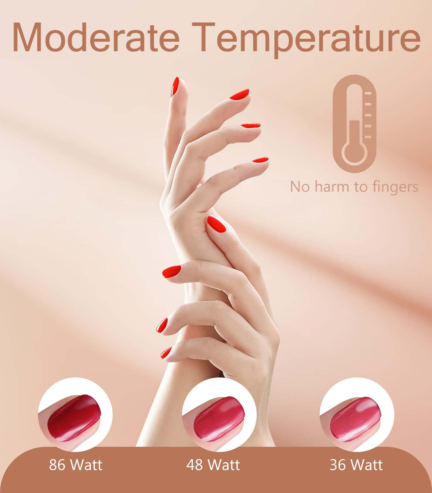 Easkep UV LED Nail Lamp - 86W Nail Dryer UV Light for Nails Eyes Protection UV Lamp for Gel Nails Gel Nail Polish Curing Dryer for Home and Salon