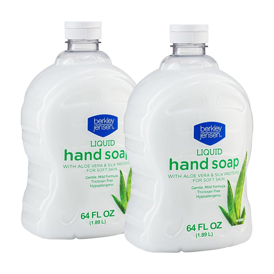Berkley Jensen Aloe Vera Hand Soap Refills – Moisturizing 64 Fl Oz (Pack of 2) for Soft Skin