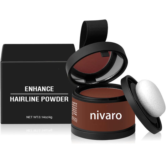 Nivaro Polvo Capilar, Nivaro Polvo Densificador Instantáneo, Hairline Powder for Women & Men, Instantly Conceals Hair Loss Long-Lasting Effect with Mirror, Tool (1, Rusty brown)