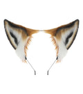 Brown One Size Fox Wolf Cat Ears Headband - Plush Animal Ears Hairband for Cosplay