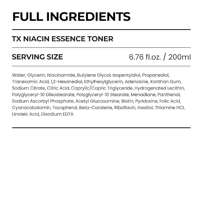 TX Niacin Essence Toner 3% TXA + 5% Niacinamide for Dark Spots Hydrating Korean Skincare