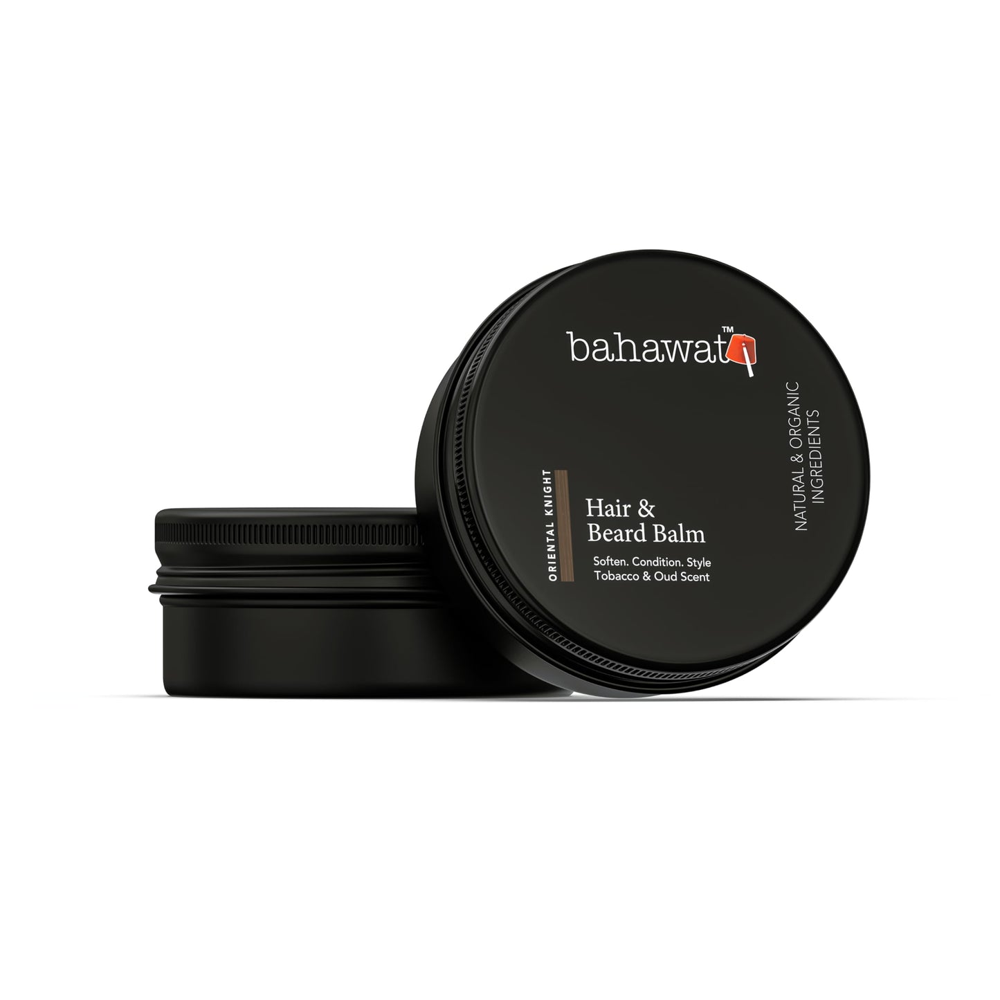 BAHAWAT Beard Balm Tobacco Oud - Styles, Strengthens & Softens Beards - Natural Beard Conditioner- ZERO GRIT Balm - reduces beard itch, 2 ounce