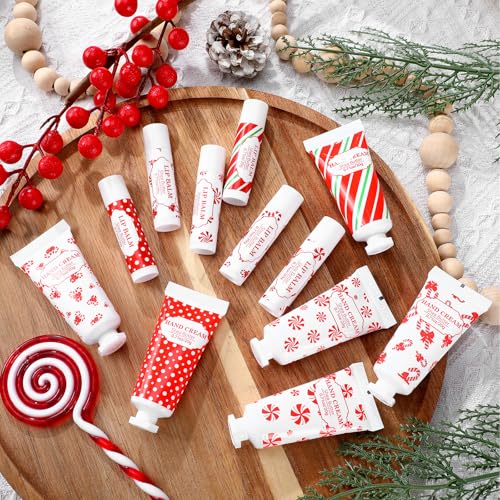 Christmas Hand Cream and Lip Balm Gift Set - 36 Pieces, Festive Scents & Designs, Bulk Holiday Pack