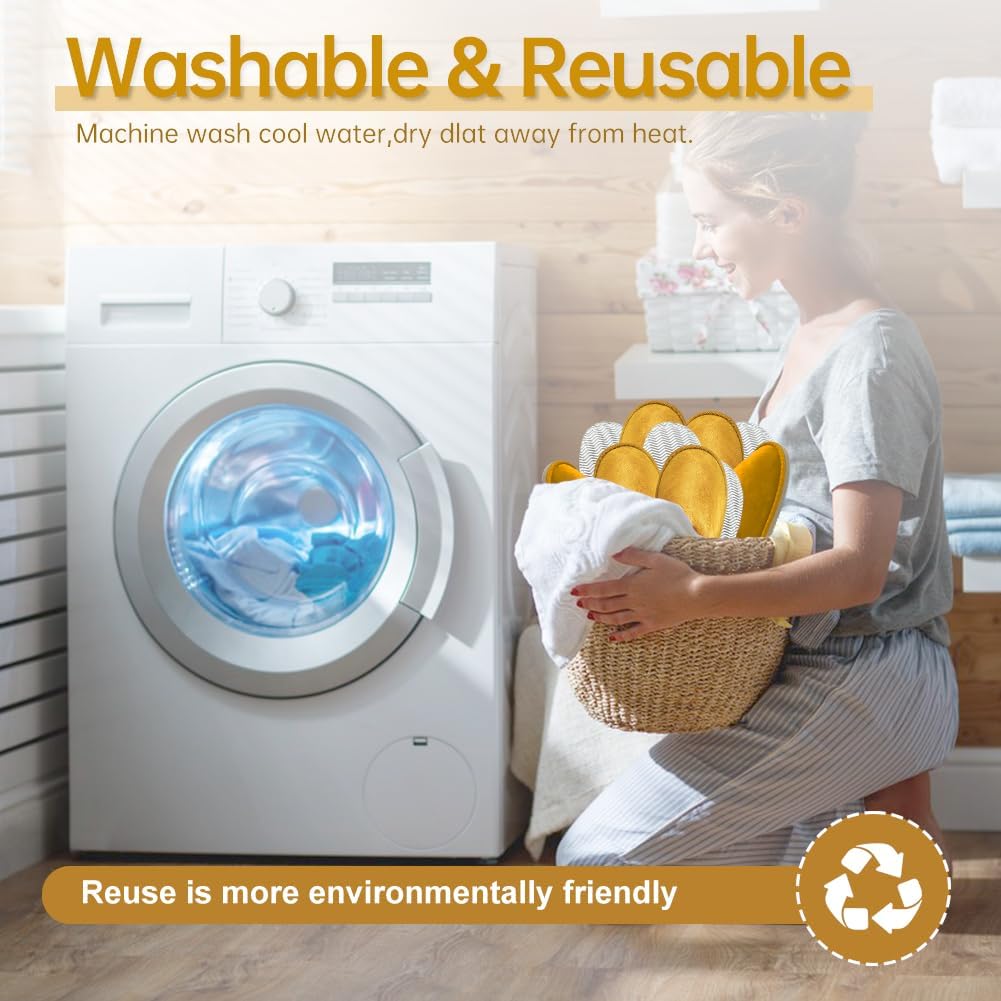 Non-Slip Disposable Slippers - 2-6 Pairs, Washable Velvet Closed Toe for Guests, Hotel & Spa