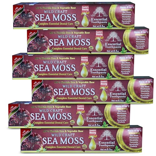 Sea Moss Toothpaste 6.5oz Pack of 6 - Fluoride-Free Organic Dental Care