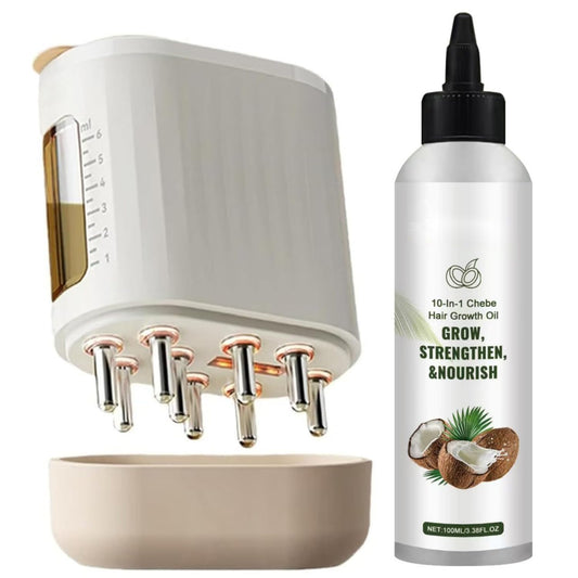 Electric Hair Oil Applicator for Hair Growth, Follicle Activator 3.0, Follicle Activator 3.0 for Women, 2 in 1 Hair Oiling Applicator (Follicle activator + Oil)