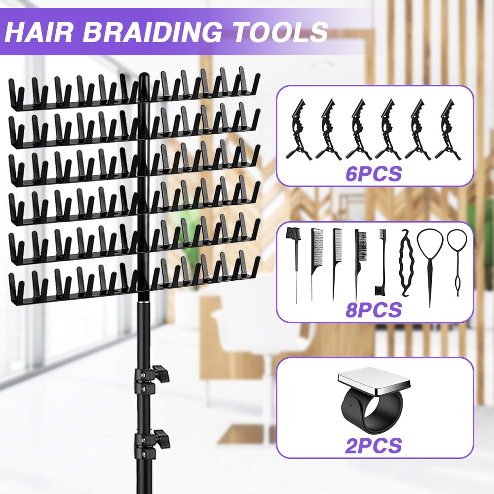 Height Adjustable Braiding Hair Rack,