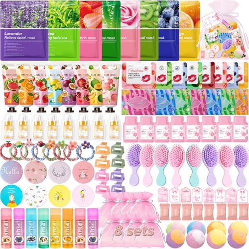 Spa Party Supplies Kit for Women - Face Masks, Lip Balm, Foot Bombs & More