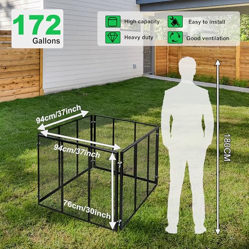 Large Metal Wire Mesh Compost Bin 172 Gallon Outdoor Black 37x37x30 Inches Variation of THIS listing