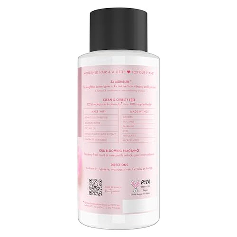 Love Beauty and Planet Vegan Collagen Moisture Conditioner Murumuru Butter & Rose, for Color-Treated Hair Vibrancy,with a vegan,sulfate-free,paraben-free,silicone-free,and cruelty-free formula. 13.5oz
