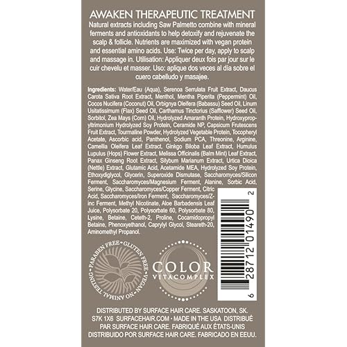 Surface Hair - Awaken Therapeutic Treatment - Natural Ingredients for Thinning Hair and a Healthy Scalp