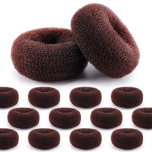 Hair Bun Maker Donuts 12 Pcs Set - Medium 2.75 in Sock Bun Shapers for Long Hair
