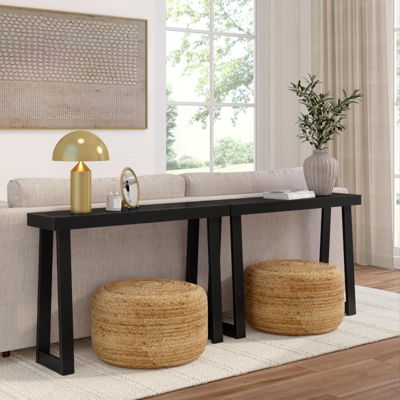 46 Inch Black Console Table - Classic Wood Entryway & Living Room Accent - Variation of THIS listing