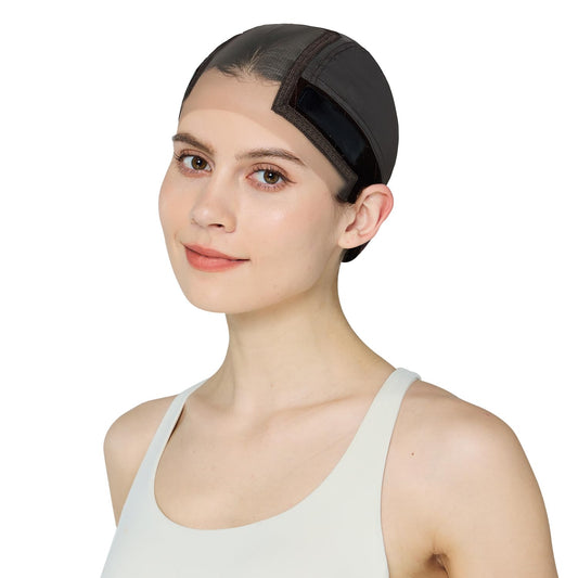 Xiushumyi Wig Cap Lace Wig Grip Cap for Keeping Wigs in Place Wig Cap with Grip Band Make Your Wigs Glue Free Non-Slip Wig Caps for Women (Brown, M)