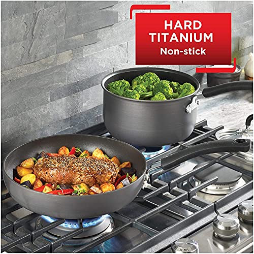T-Fal 2-Piece Hard Anodized Nonstick Fry Pan Set - 8 & 10 Inch, Onyx