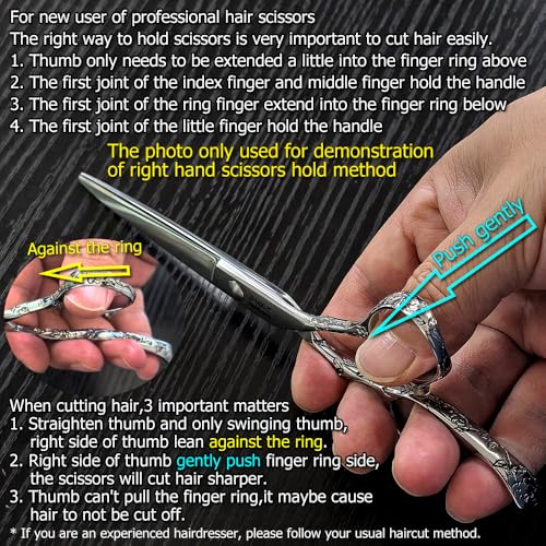 Professional 5.5 Inch Hair Cutting Scissors - Rose Handle, 440C Steel, Salon & Home Use
