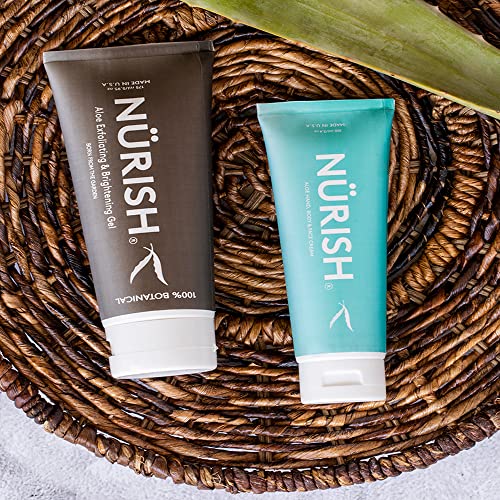 NURISH Aloe Exfoliating Gel, 5.95 oz. 100% Natural & Vegan. Exfoliate & Cleans Your Skin Without Using Harsh Chemicals, Acids or Abrasives.