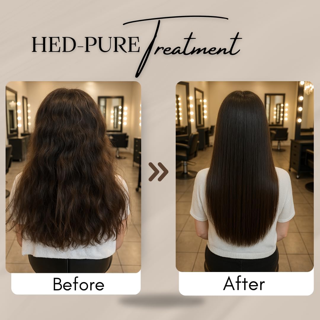 HED Pure Keratin Smoothing Treatment for Hair Care and Frizz Control, Formaldehyde-Free Vegan Formula, At Home or Salon Use Treatment for Soft Manageable Texture, 32 Fl Oz Bottle