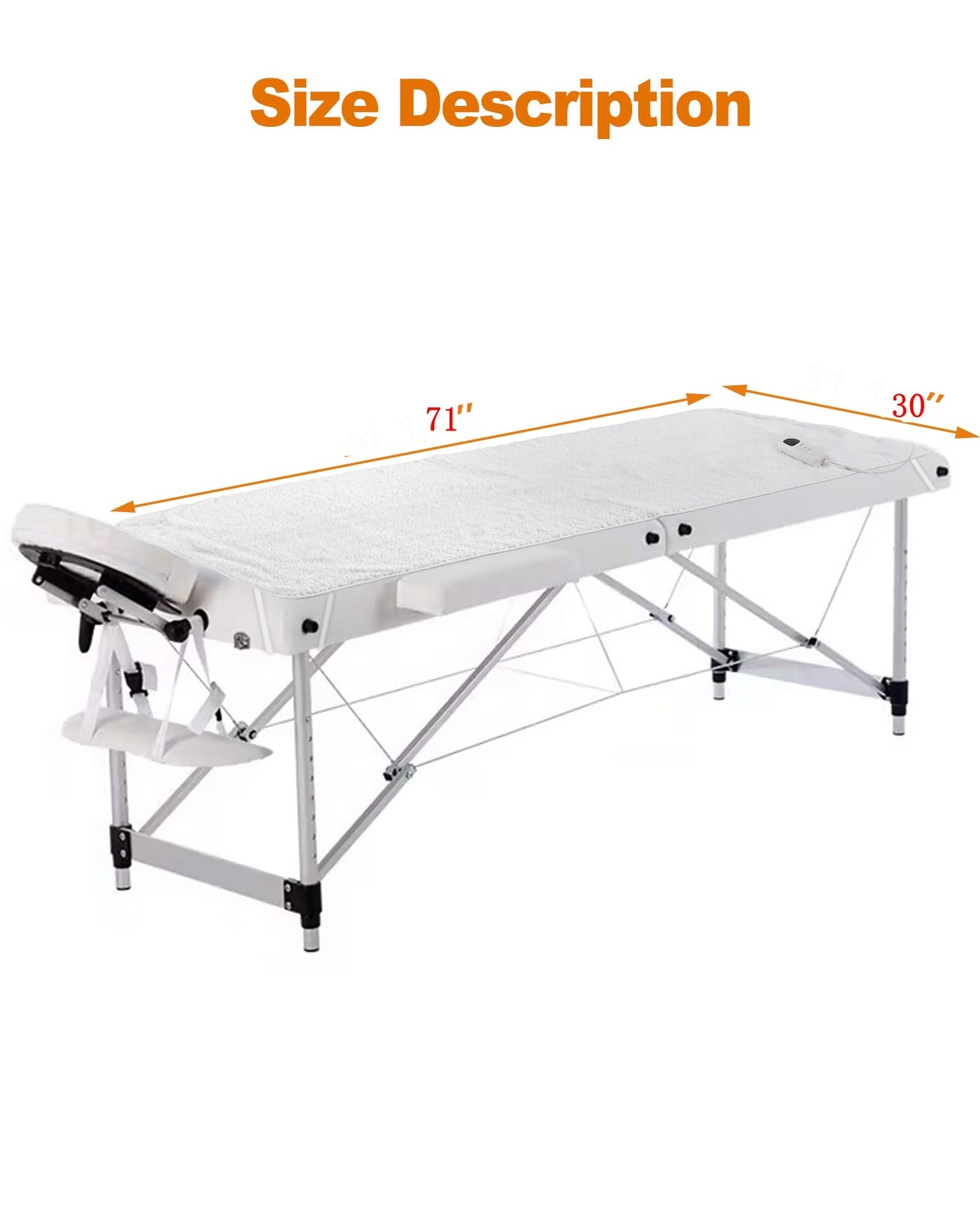 Massage Table Warmer Pads Heated Mattress Pad 9 Heat Settings Professional SPA Bed Warmer (71" x 30"), Digital Heat Control Pad Electric Heating Pad, w/Overheat Protection for Massage Bed & Spa,White