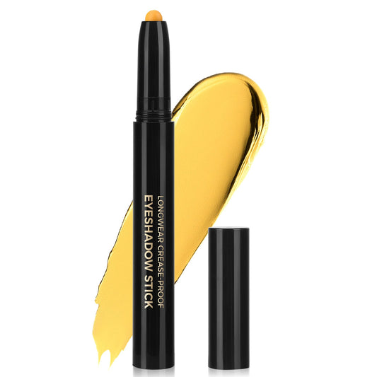 FIVEFULU Matte Cream Eyeshadow Stick, Yellow Eye Shadow Stick for Women【Waterproof】【Long-Lasting】【Ultra-Blendable Formula】 Rotatable Cream Eye Shadow Pencil Crayon (#07)
