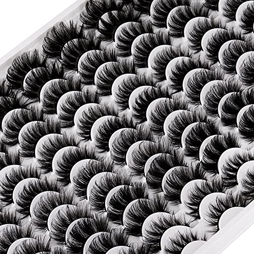 6 Style False Eyelash Set - 48 Pairs Dramatic Wispy Mink Fake Lashes Bulk