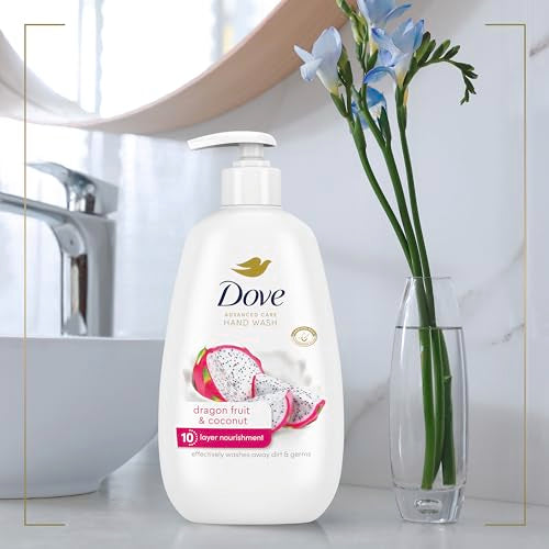 Dove Advanced Care Hand Wash - Moisturizing Liquid Soap with Dragon Fruit & Coconut, 4 Pack