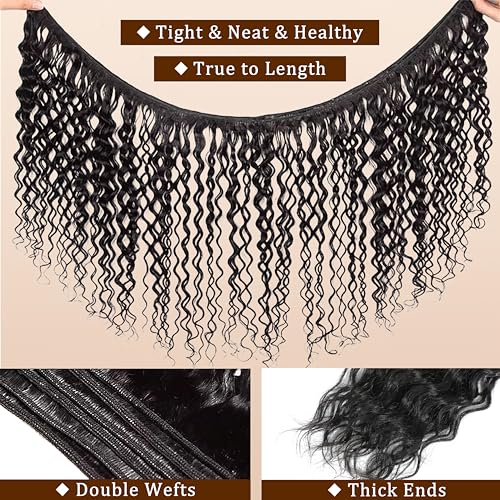 10 Inch Water Wave Human Hair Bundles for Black Women - Deep Wet & Wavy Extensions