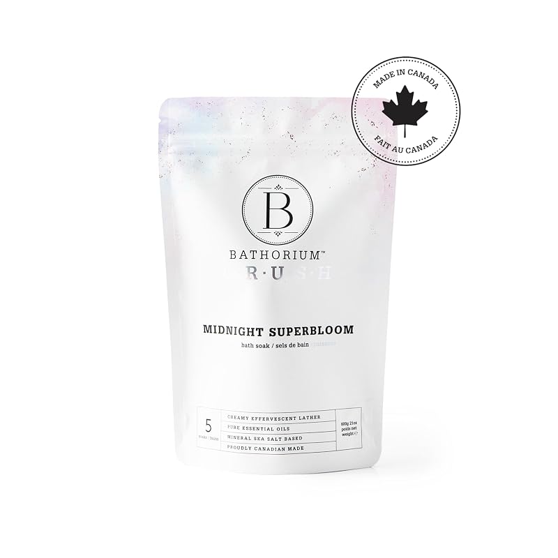 Bathorium Midnight Superbloom Crush Bath Soak – 21 oz Velvet Lavender & Violet Botanic Blend