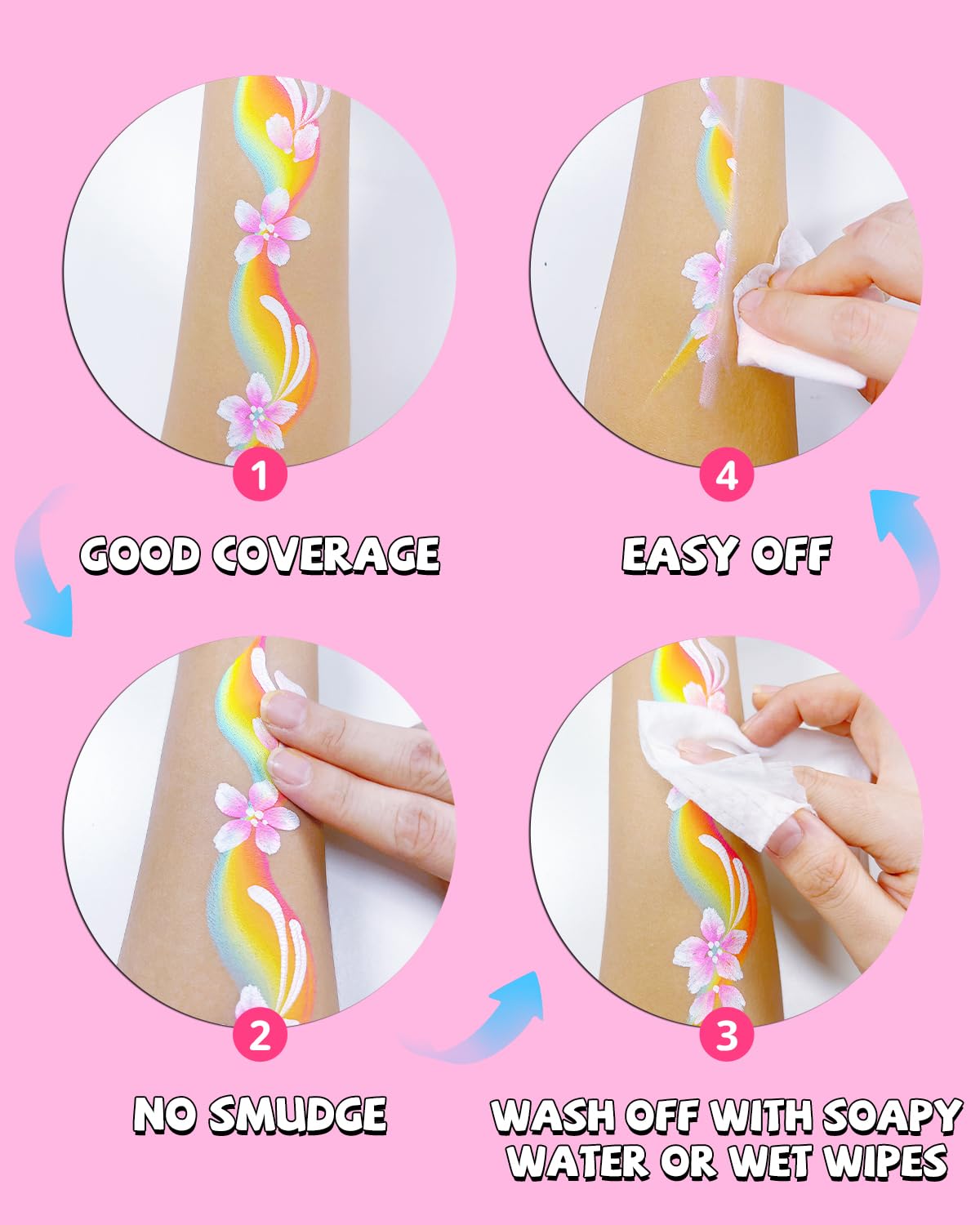 Anka Bella Professional Water Activated 1-Stroke Split Cake Face Paint（Green Fields）30gm,Hypoallergenic, Non-Toxic,Face Body Painting Makeup