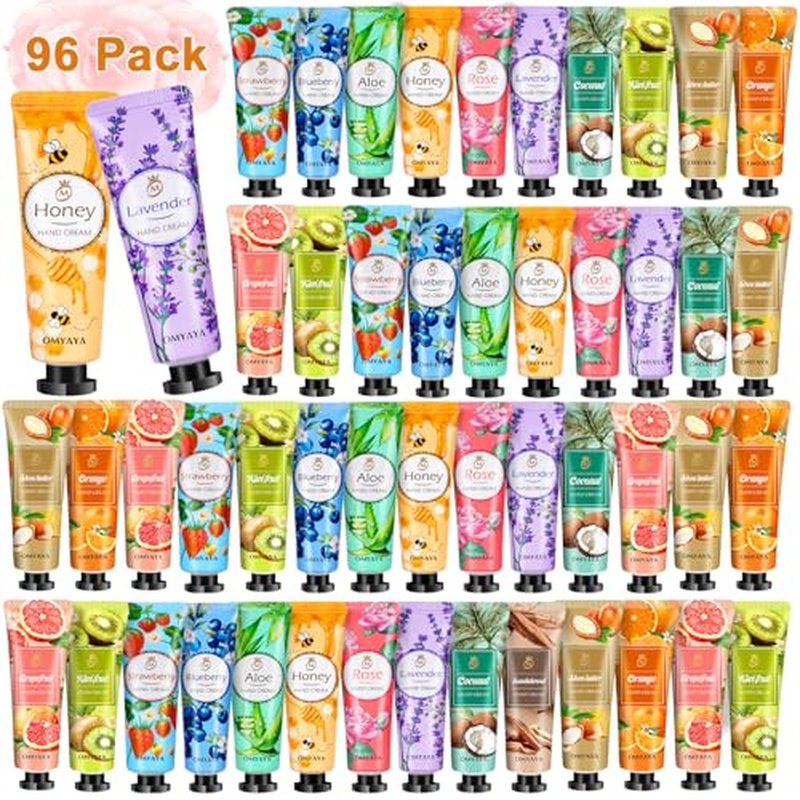 96 Pack Hand Cream Gifts Set For Women, Bulk Hand Lotion Travel Size for Dry Cracked Hand, Mini Hand Lotion Bulk for Christmas Stocking Stuffers Galentines Party Favors & Baby Shower Favors For Guests