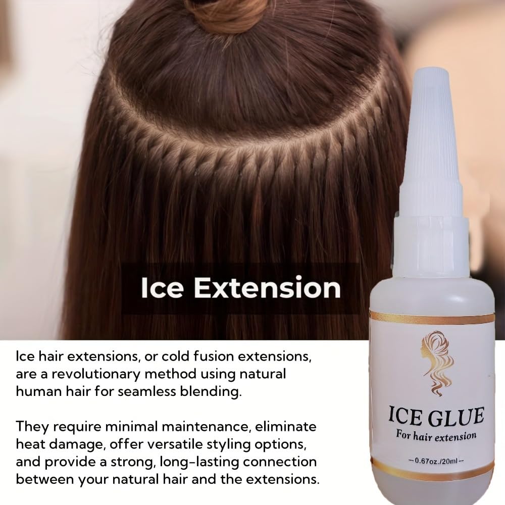 Hair Extensions Glue,Fast Curing Glue for Human Hair Extension,Non Toxic - Humidity Resistant & Water- Resistant, Invisible Bonding, Invisible Bonding 20g