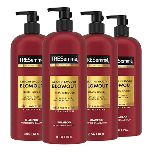 TRESemm? Shampoo 4 Pack Keratin Smooth Transforming Unruly Hair, Formulated with Lamellar-Discipline, 28 Fl Oz