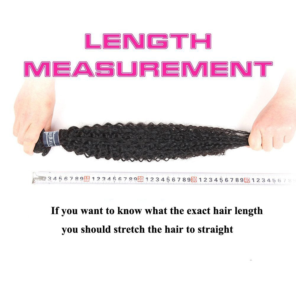 Amella Hair 8A Brazilian Curly Virgin Kinky Human Hair Weave 3 Bundles (14 16 18 Inch, 285g) Unprocessed Weft Extensions Natural Black