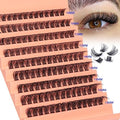 Lash Clusters DD Curly Lash Extension Wispy Eyelash Clusters Natural Individual Lashes with Thin Band Light Fluff DIY Cluster Eyelash Extension 10-16mm Fake Eyelashes by TOOCHUNAG