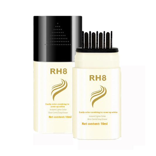 Rh8 2-In-1 Hair Color Stick & Comb, Portable Hair Dye Comb for Gray Hair, Temporary Root Touch Up Tool With Natural Ingredients, Quick and Easy Coverage, Comb 2-In-1 Korean (BLACK)