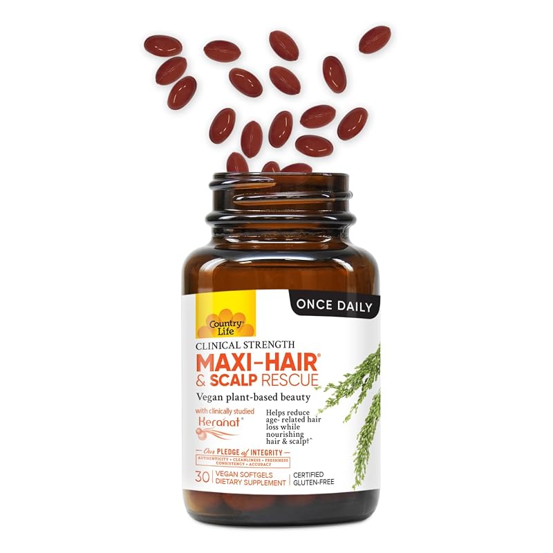 Maxi-Hair & Scalp Rescue—Clinical Strength Plant-Based Hair Support, 30 Softgels