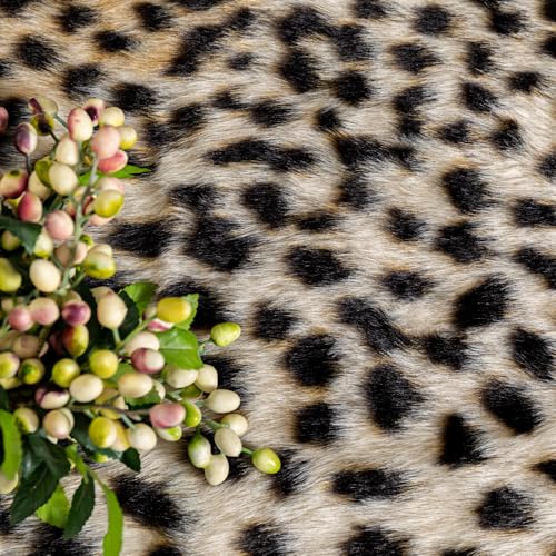 Multi Leopard Faux Fur Area Rug 5.2ft x 6.5ft - Cheetah Print Animal Print