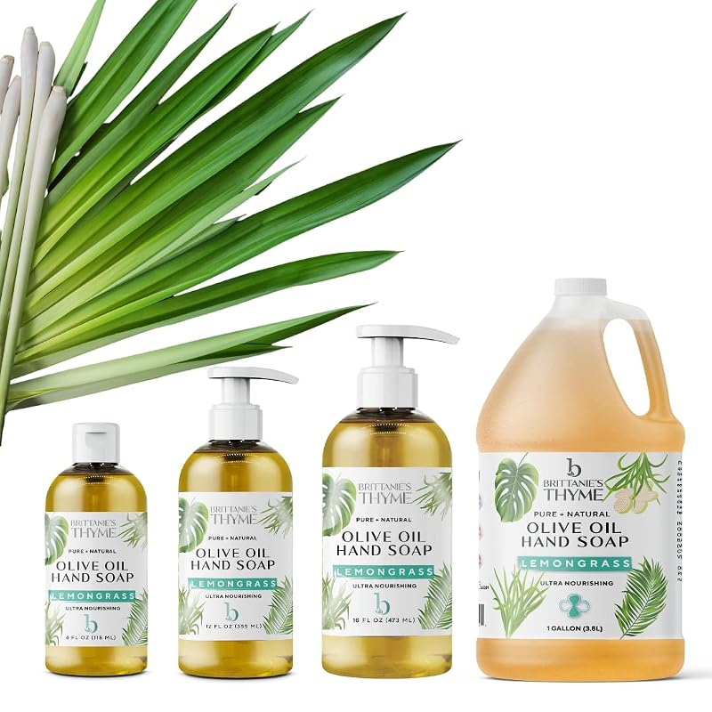 Castile Liquid Soap with Lemongrass – 128 Fl Oz / 1 Gallon (Pack of 1)