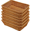 Eccliy 6 Pack Wicker Bread Baskets - 15.8 Inch Woven Serving Baskets