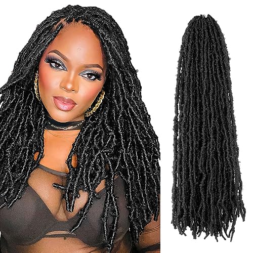 Butterfly Locs Crochet Hair for Black Women 18 Inch - 8 Pack, Color 1B