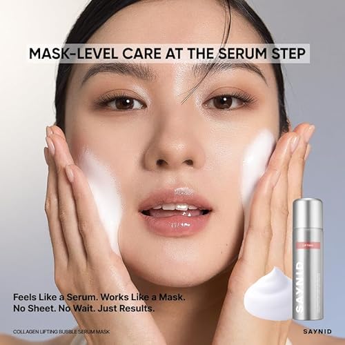 Collagen Lifting CO2 Bubble Serum Mask, 60ml | 2.02 fl.oz.| Fast-Absorbing Bubble Texture | Firming & Instant Lifting | Lightweight High Moisture Korean Skincare