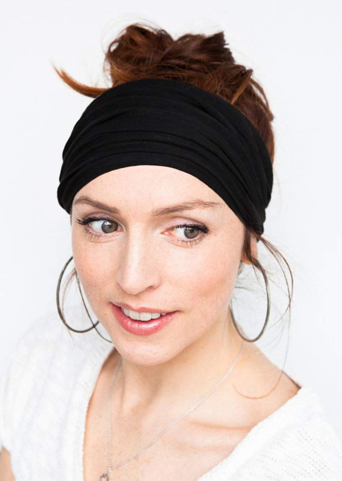 Tobeffect Headbands for Women African Wide Knotted Hairbands Head Bands Hair Wraps Turbans (Black)