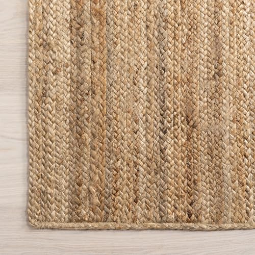 Natural Jute Area Rug 4' Round Flatweave Home Decor