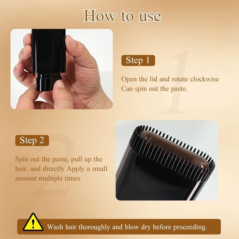 Waterproof Hair Dye Comb | Instant Gray Root Touch-Up Stick, Sweat-Proof & Travel-Friendly Hair Color Stick with Built-in Comb