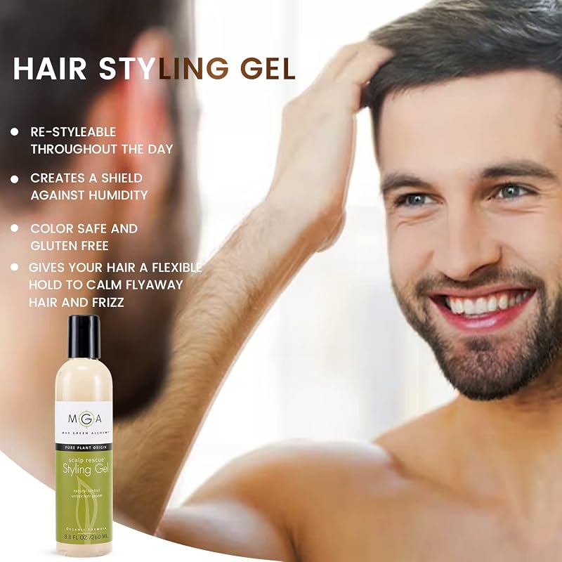 Scalp Rescue Styling Gel 8.8 Fl Oz - Organic, Alcohol-Free, Humidity Resistant