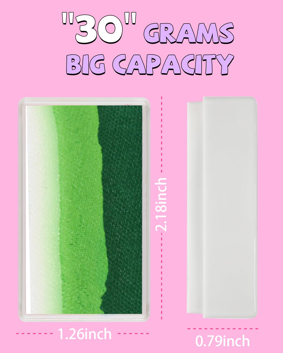 Anka Bella Professional Water Activated 1-Stroke Split Cake Face Paint（Green Fields）30gm,Hypoallergenic, Non-Toxic,Face Body Painting Makeup