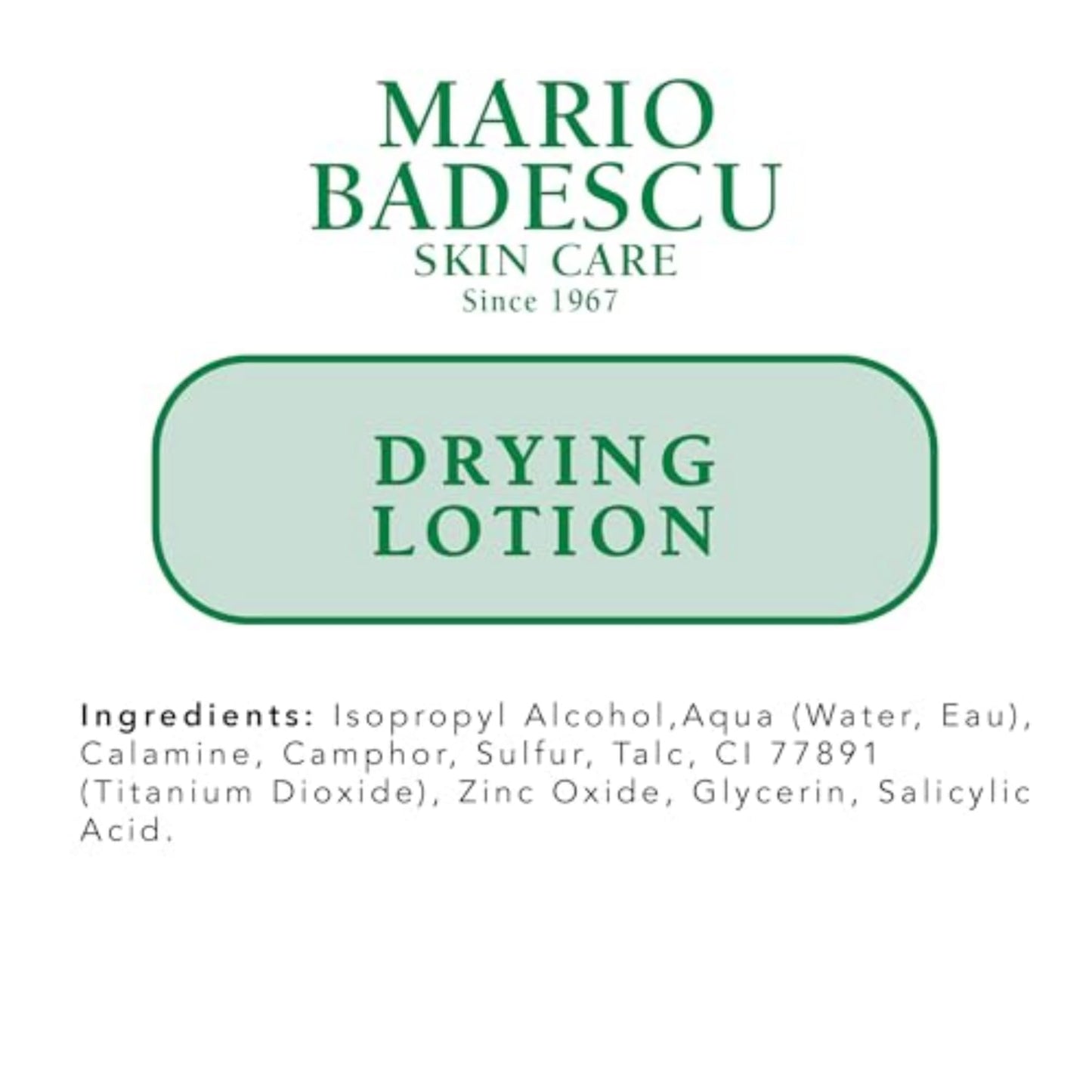 Mario Badescu Drying Lotion for All Skin Types| Blemish Spot Treatment with Salicylic Acid and Sulfur | Dries Surface Blemishes | 1 Fl Oz