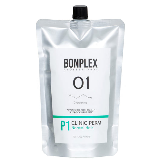 BONPLEX Clinic Perm for Normal | Color Treated | Thin or Delicate Hair | Cysteamine Based | Hydrochloride Free | pH 9.5 | Cream Type Multi-Perm System 16.9oz